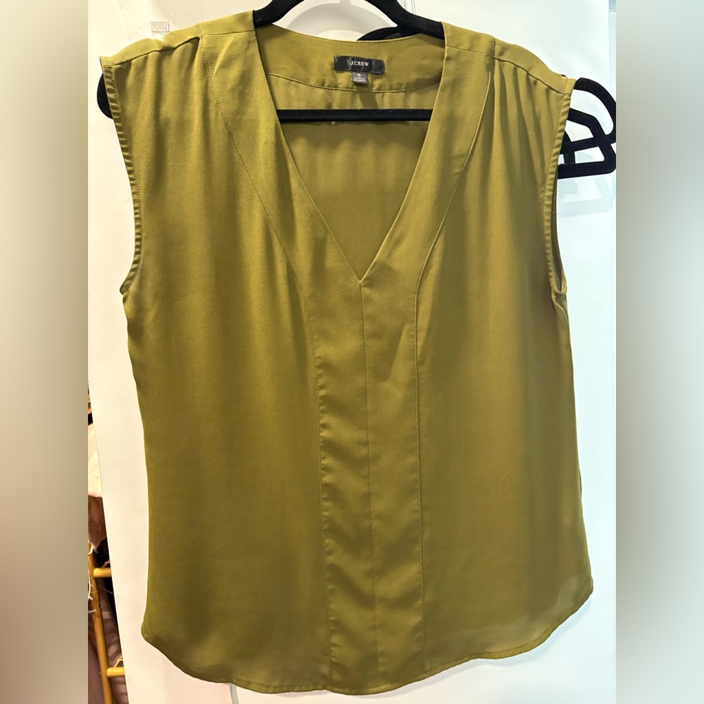 J crew Green Sleeveless Top S
